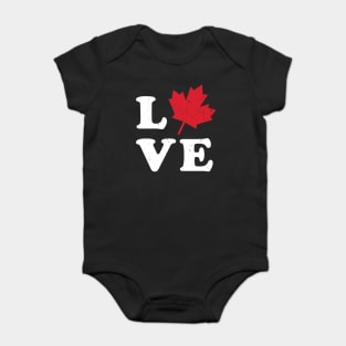 Love Canada Maple Leaf Baby Bodysuit